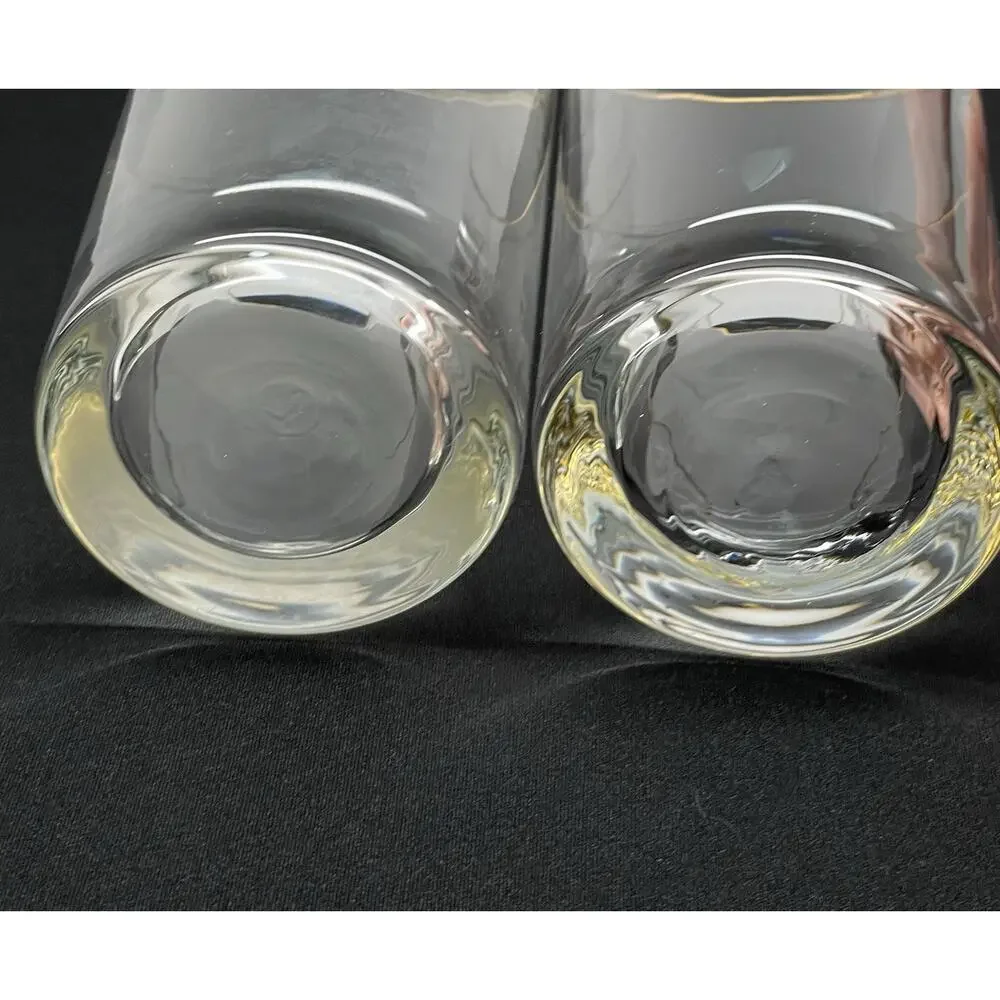 Vintage‎ 1953 Libbey Cavalry Scottish Highlander Pilsner Glasses Gold Trim Set 2